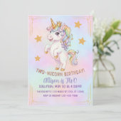 TWEE-nicorn, 2e verjaardag Kaart (Staand voorkant)