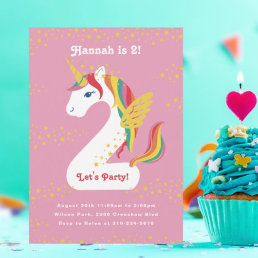 Twee nicorn Unicorn Tweede verjaardag Kaart