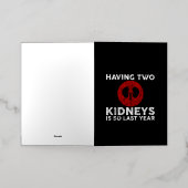 Twee nieren hebben is zo vorig jaar 3 folie wenskaart (Buiten Laag)