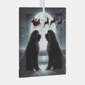 Twee nieuwtjes en de kerstman op komst glas ornament (Voorkant Rechts)