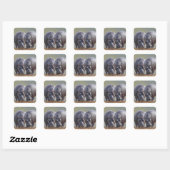 Twee nijlpaarden vierkante sticker (Vel)