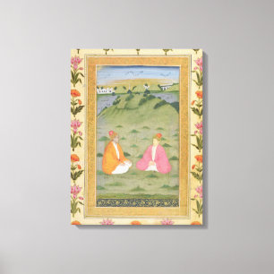 Twee nobels in een landschap, van Kleine C zitten Canvas Afdruk