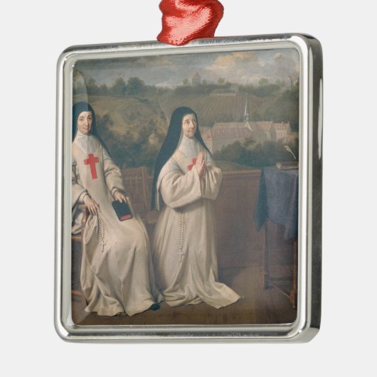 Twee nonnen metalen ornament (Links)