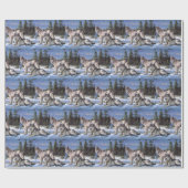 Twee noordpoolwolven schilderen cadeaupapier (Vlak)