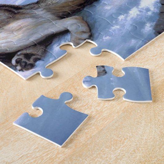 Twee noordpoolwolven schilderen legpuzzel (Zijkant)