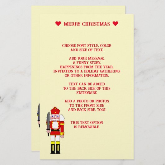 Twee Notenkraker Soldaten Kerst Briefpapier (Voorkant / Achterkant)