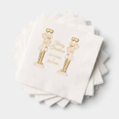 Twee Notenkraker Vrolijk Kerstmispaar of Fam Naam Folie Servetten (Insitu (Gestapeld))