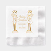 Twee Notenkraker Vrolijk Kerstmispaar of Fam Naam Folie Servetten (Voorkant)