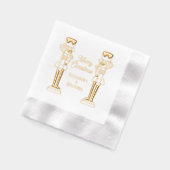 Twee Notenkraker Vrolijk Kerstmispaar of Fam Naam Folie Servetten (Links)