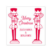 Twee Notenkrakers Prettig Kerst Couple Fam Naam Zelfinktende Stempel (Design)