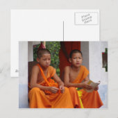 Twee Novice Monks studeren Briefkaart (Voorkant / Achterkant)