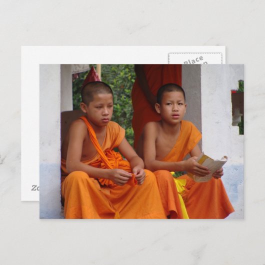 Twee Novice Monks studeren Briefkaart (Voorkant / Achterkant)