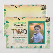 Twee Oerwoud 2e Verjaardagsfeest Safari ZOO Foto Kaart (Voorkant / Achterkant)