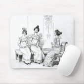 Twee of drie jonge dames aangeboden muismat (Met muis)