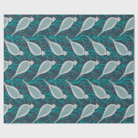 Twee (of meer!) schildpadden in blauwgroen cadeaupapier (Vlak)