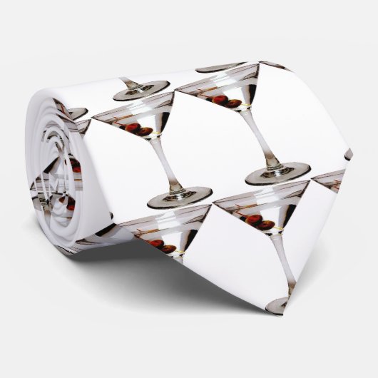 Twee olieve martini stropdas (Opgerold)