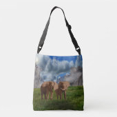 Twee olieverf met olievlek, crossbody Bag Tas (Achterkant)