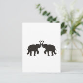 Twee olifanten houden van silhouettes briefkaart (Staand voorkant)