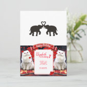 Twee olifanten houden van silhouettes kaart (Staand voorkant)