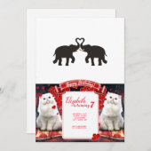 Twee olifanten houden van silhouettes kaart (Voorkant / Achterkant)