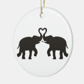 Twee olifanten houden van silhouettes keramisch ornament (Links)