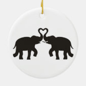 Twee olifanten houden van silhouettes keramisch ornament (Achterkant)