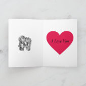 Twee olifanten met Valentijnse Kaart (Binnen)