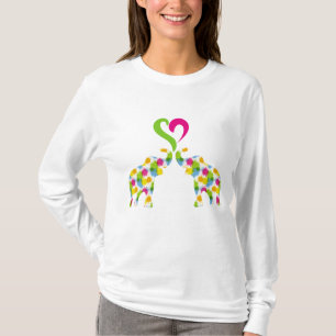 Twee olifanten uit liefde t-shirt