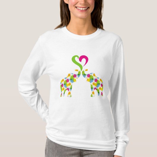 Twee olifanten uit liefde t-shirt (Voorkant)