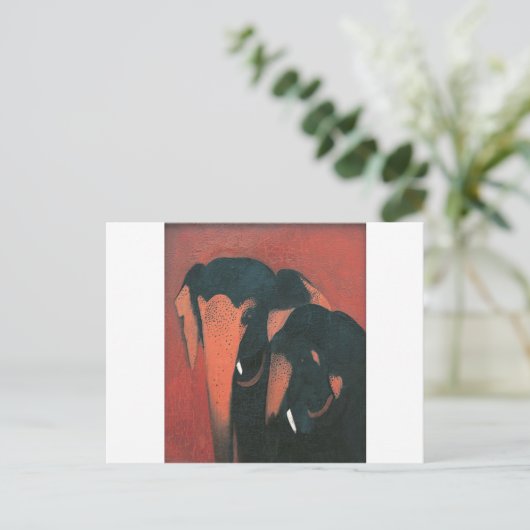 Twee olifanten van Amrita Sher-Gil Briefkaart (Staand voorkant)