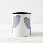 Twee olifantenkoppen komen samen tweekleurige koffiemok (Center)