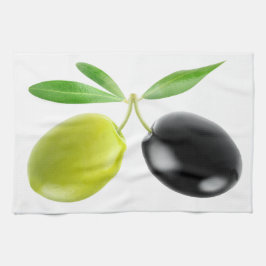 Twee olijven theedoek