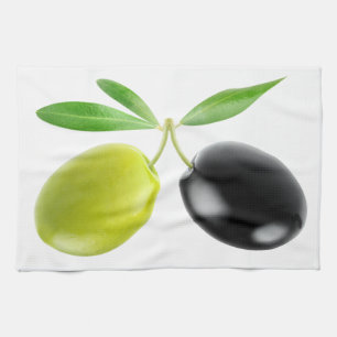 Twee olijven theedoek