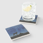 Twee Onderzetters van de met Thoroughbred Racehors (Zijkant)