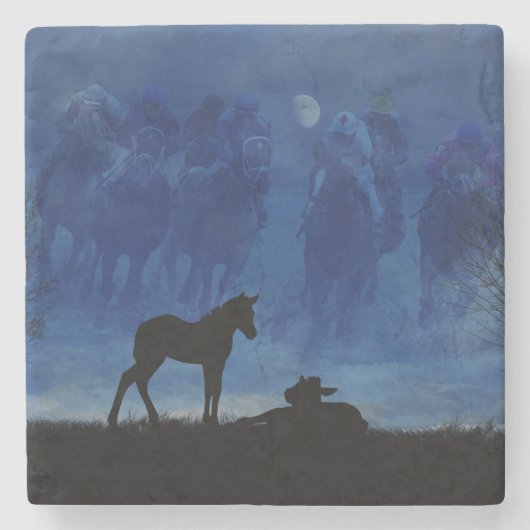 Twee Onderzetters van de met Thoroughbred Racehors (Voorkant)