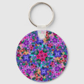 Twee ontwerpen mooie bloemen  sleutelhanger (Achterkant)