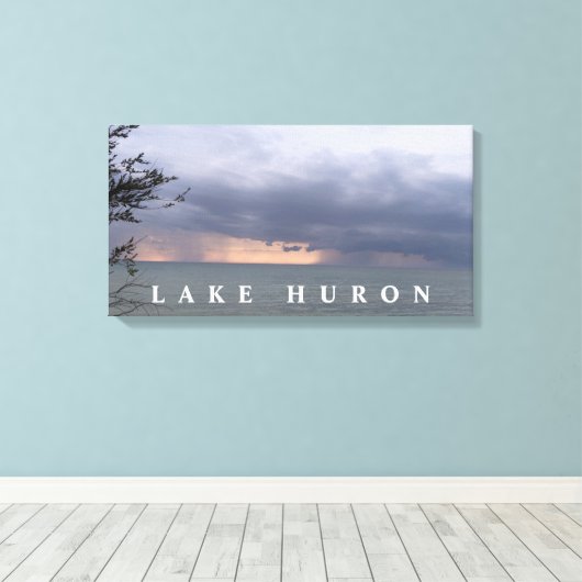 Twee onweersbuien boven Huron Canvas Afdruk (Insitu (Houten vloer))