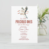 Twee ooievaars en tweelingen baby shower kaart (Staand voorkant)