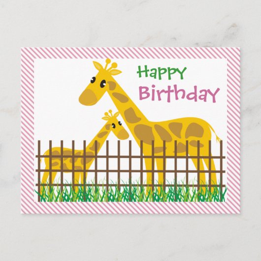 Twee (ook) Giraffes Fijne geboorte Briefkaart (Voorkant)