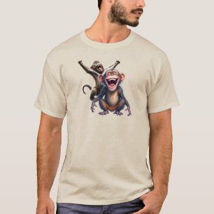 Twee oorlogdode apen vieren het feest. t-shirt