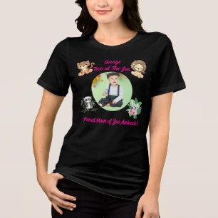 Twee op de dierentuin Safari Jungle Dieren Verjaar Tri-Blend Shirt