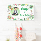 Twee op de dierentuin Safari Jungle Kids foto verj Spandoek (Insitu)