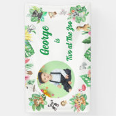 Twee op de dierentuin Safari Jungle Kids foto verj Spandoek (Verticaal)