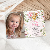 Twee op de zoo safari verjaardagsuitnodiging kaart