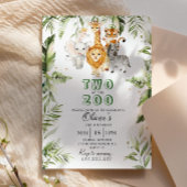 Twee op de zoo safari verjaardagsuitnodiging kaart