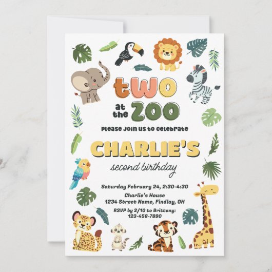 Twee op het dierenpark Animal Safari verjaardagsfe Kaart (Voorkant)