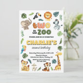 Twee op het dierenpark Animal Safari verjaardagsfe Kaart (Staand voorkant)