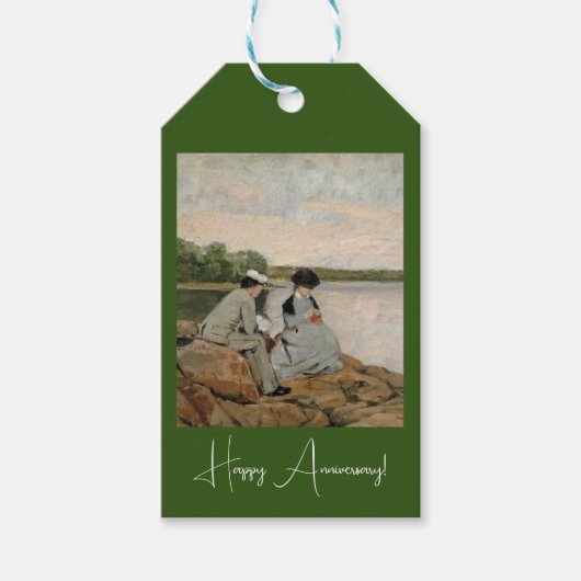 Twee op het strand, Arvid Liljelund Cadeaulabel (Voorkant)