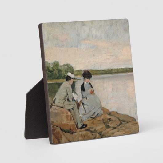 Twee op het strand, Arvid Liljelund Fotoplaat (Voorkant)