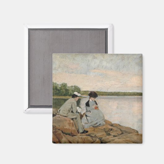 Twee op het strand, Arvid Liljelund Magneet (Voorkant / Achterkant)